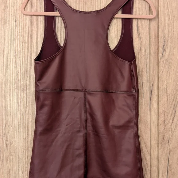 Rufskin Boney Tank Top Blood Red "Leather"  Sleeveless Top - Picture 3 of 8